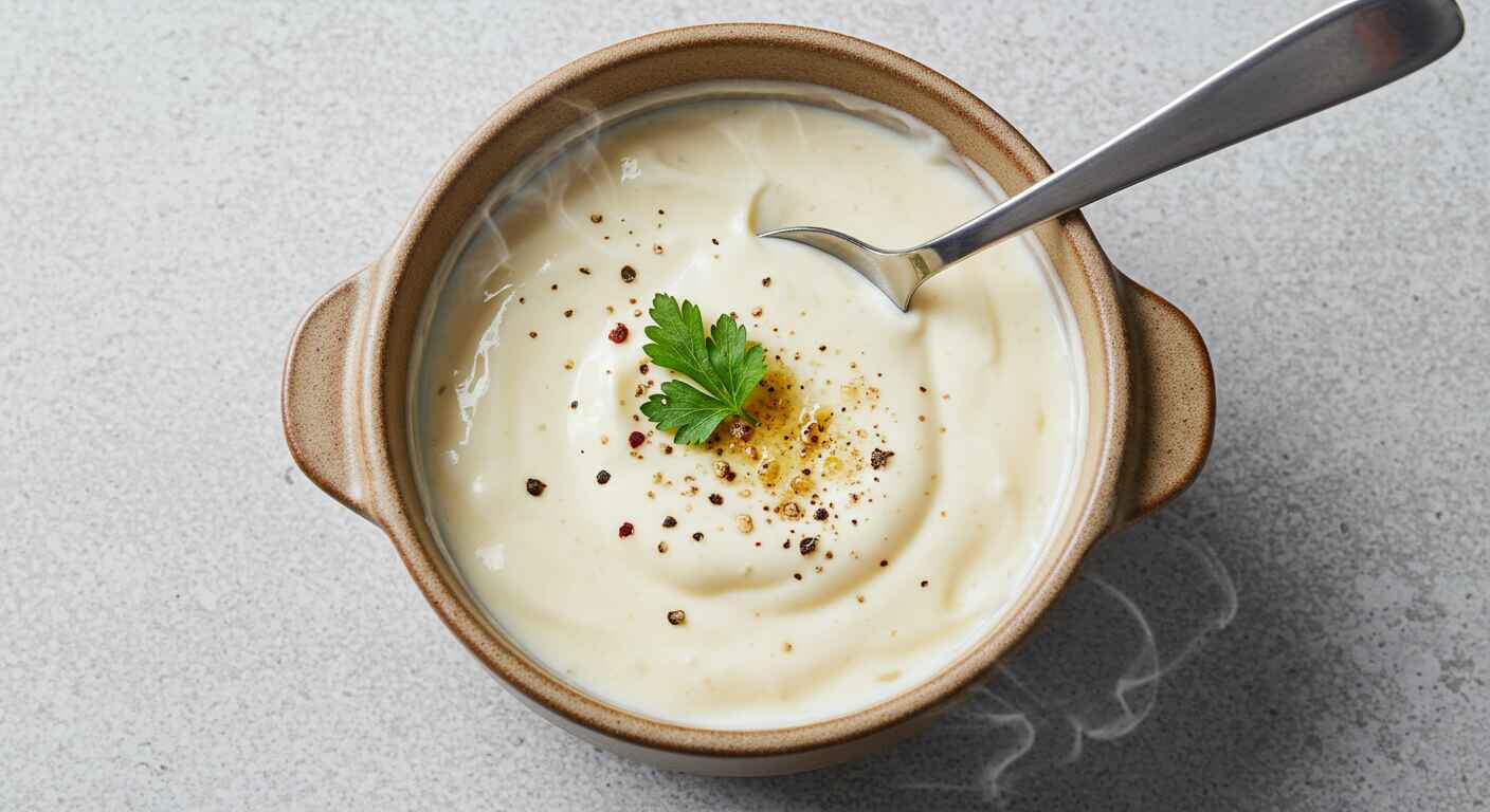 Finished Hello Fresh cream sauce base recipe ready to serve