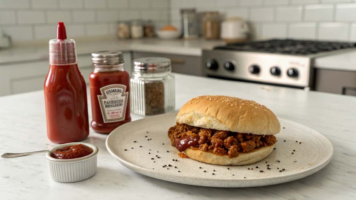 A Simple Plate With A Fresh Sloppy Joe Sandwich